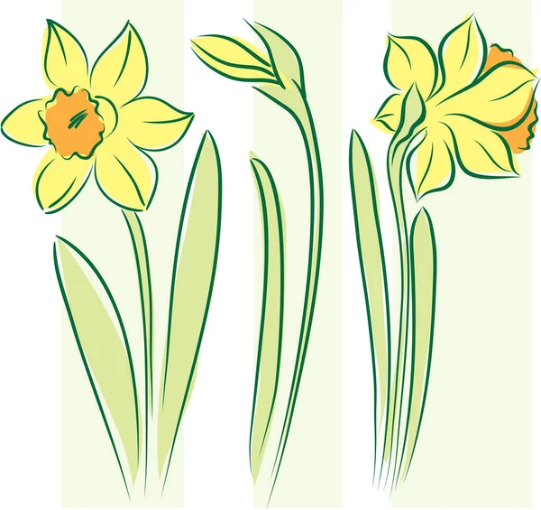 Gelbe Blumen Cartoon Stil Vektorillustration — Stockvektor