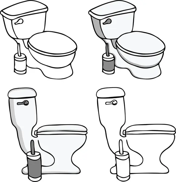 Badezimmer Und Toilettenschüssel — Stockvektor