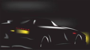 Gecenin arka planında araba silueti var.