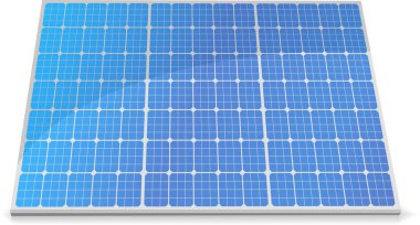 Güneş panelleri beyaza izole edilmiş. 3d oluşturma