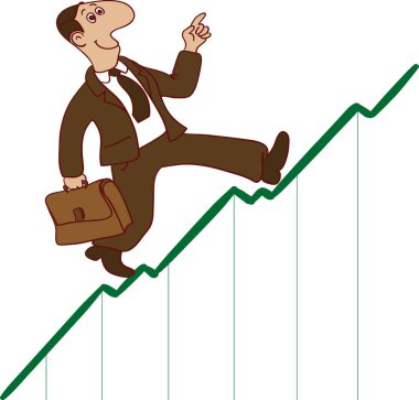 İşadamı merdivenleri tırmanıyor.