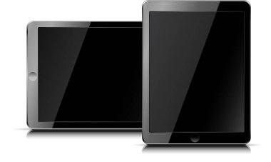 beyaz arkaplanda boş ekran izole edilmiş tablet bilgisayarı