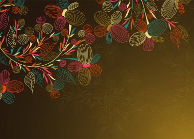 Sonbahar yaprakları arka plan, sonbahar çiçekleri