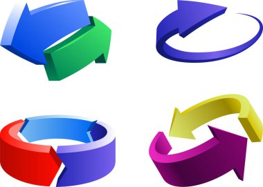 3 boyutlu ok seti. vektör illüstrasyonu