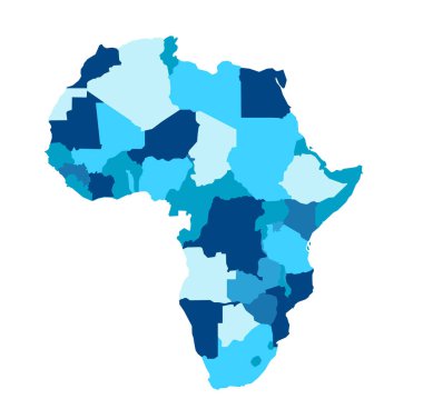 Beyaz arka plan üzerinde Afrika haritası. Vektör çizimi