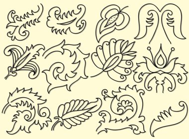 Tasarımınız için vektör çiçek ögeleri