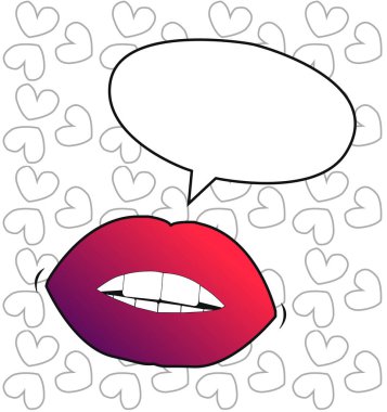 Konuşma kabarcığı vektör çizimi olan dudaklar 