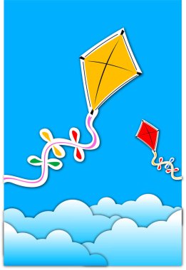 Rüzgarda uçan uçurtmalar.