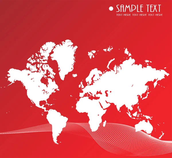 Kırmızı Arkaplanı Olan Vektör Haritası Dünyası — Stok Vektör