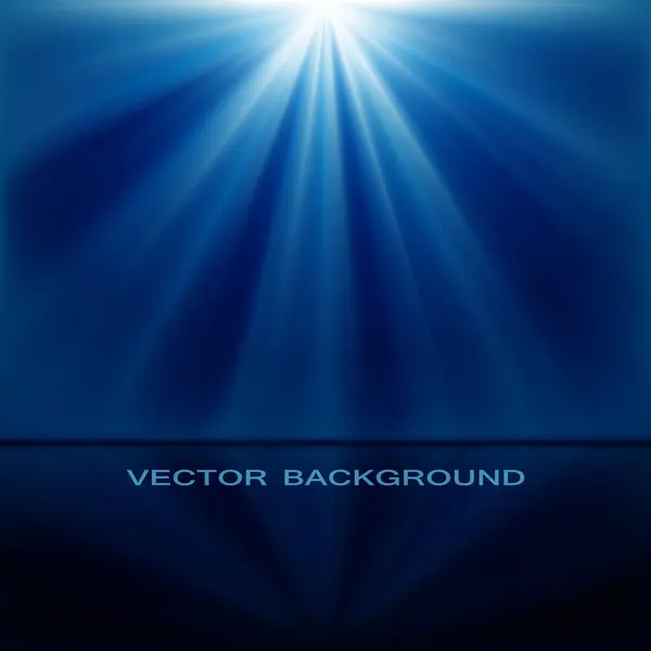 Pozadí Modrých Světelných Paprsků Vektorové Ilustrace Jednoduchá Konstrukce — Stockový vektor