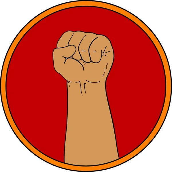 Geste Poing Masculin Symbole Protestation Illustration Vectorielle — Image vectorielle