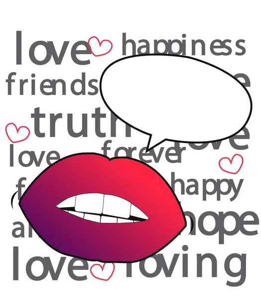 Happy Love Message Speech Bubble — Stock Vector