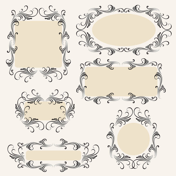 vintage vector set of frames