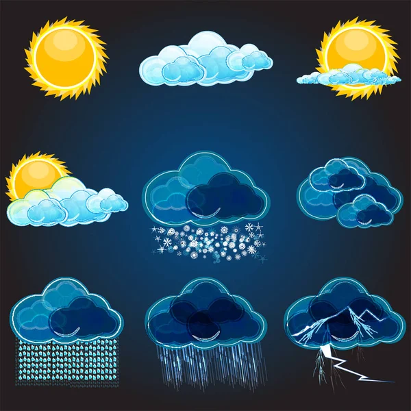 Cloud Snow Set Vector Illustration — Stock Vector