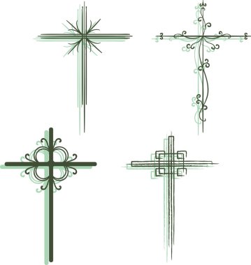 4 çapraz simge vektör kümesi.