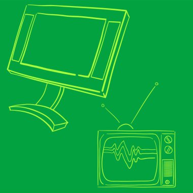 TV ekran vektör illüstrasyon tasarımı