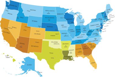 ABD harita - vektör çizim