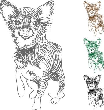 robot resim çizilmiş köpek. Yavru bir köpeğin vektör çizimi.