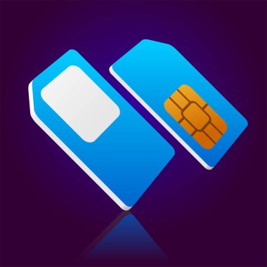 sim card on dark background. vector illustration