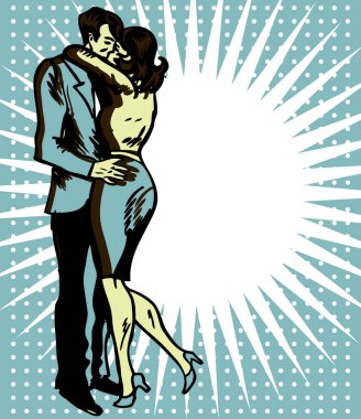 Dans eden bir çiftin vektör çizimi.