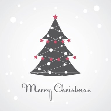 Mutlu noel kartı tasarımı, vektör illüstrasyonu