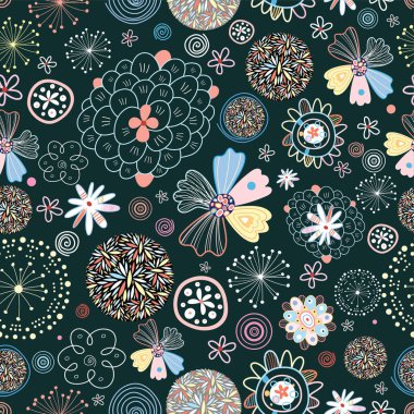 Vector floral soyut seamless modeli