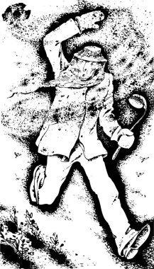 insan ve arıların ahşap çizimi