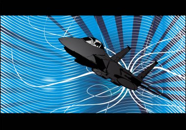 Uçuş halindeki bir jet savaşçısının vektör çizimi