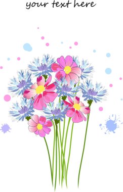 Tasarımınız için çiçeklerin vektör çizimi