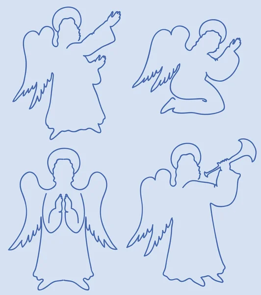 Angels Icons Vector Illustration — Stock Vector