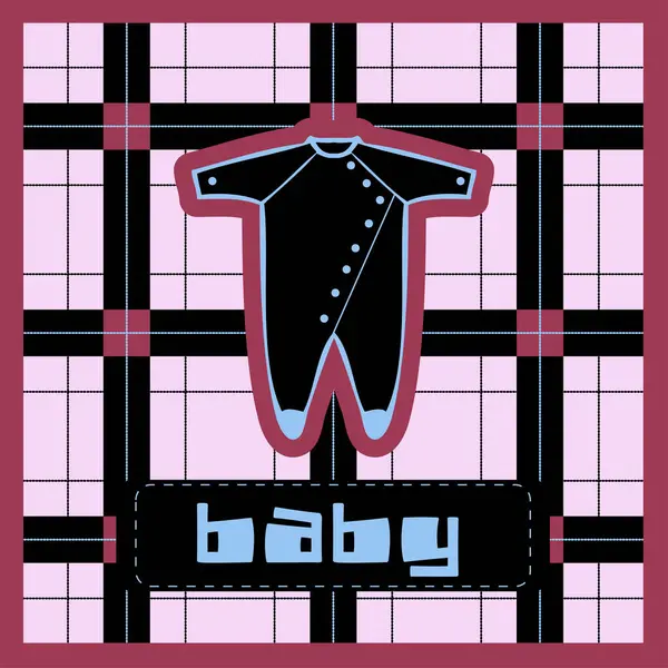 婴儿卡 孩子的背景 婴儿出生通知卡 — 图库矢量图片