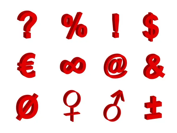 Different Kind Symbol Letter Vector Illustration Simple Design — Stock Vector