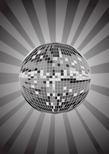 Boule Disco Abstraite Sur Fond Gris — Image vectorielle