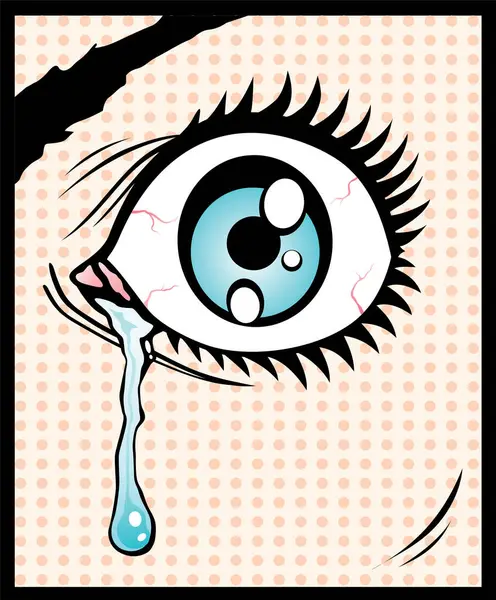 Płacz Oko Pop Sztuka — Wektor stockowy