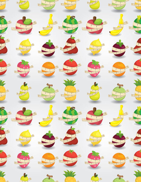 seamless pattern with watercolor fruits