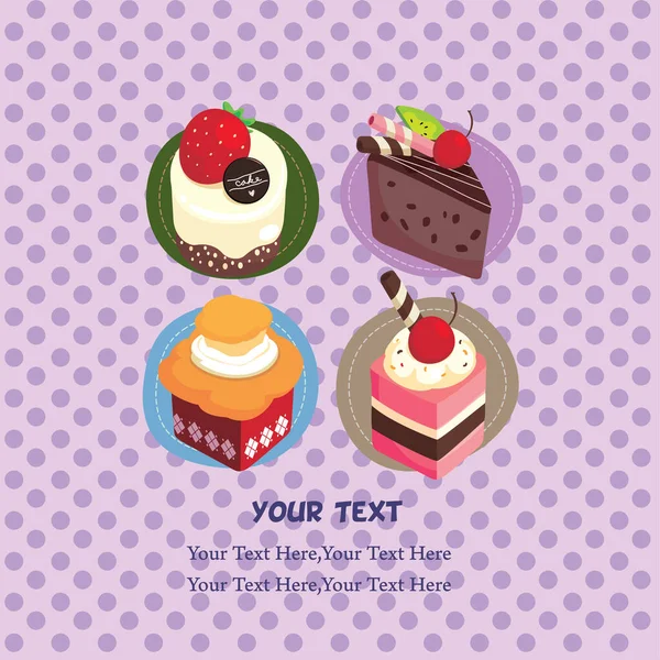 Sweet Cakes Dessert Vector Illustration — Stock Vector