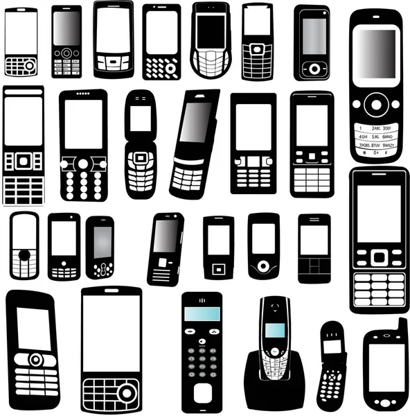 Mobile Phone Icons Vector Illustration Stock Vector
