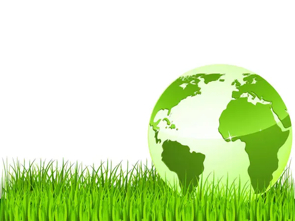 Green Earth Green Grass Vector Illustration — Stock Vector