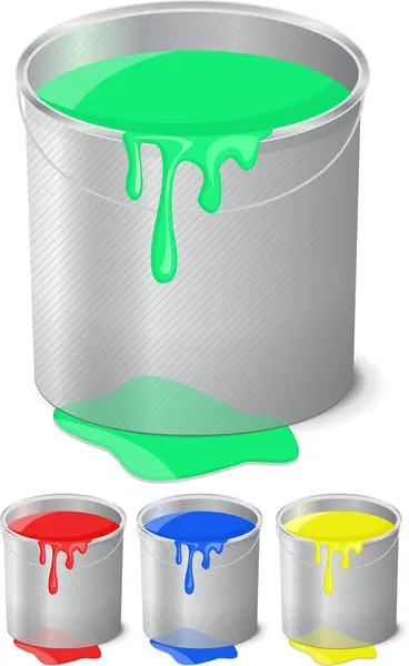 Colorful Bucket Paint — Stock Vector
