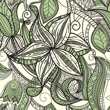 Çiçeksel elementlerle dekoratif arka plan, vektör illüstrasyonu      