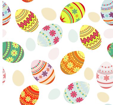 Renkli süslemeli Paskalya yumurtaları.