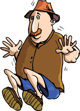 Büyük sakallı çizgi film adamı.