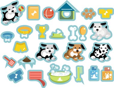 evcil hayvan aksesuarı simgesi seti