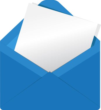 posta zarfı beyaz arkaplanda izole edildi, vektör illüstrasyonu