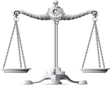 Adalet terazisinin 3 boyutlu çizimi