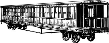 Vintage vagonun vektör çizimi