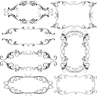 Dekoratif süslemeler vektör illüstrasyonu