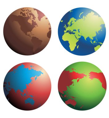 dünya küresi, vektör illüstrasyonu