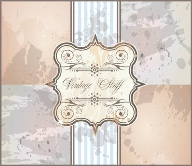 Vintage davetiye, vektör çizim