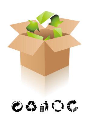 Geri dönüşüm simgesi. Geri dönüşüm sembolü. vektör illüstrasyonu